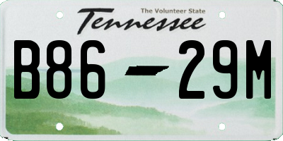 TN license plate B8629M