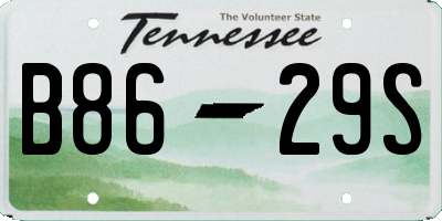 TN license plate B8629S