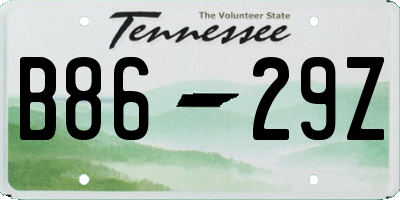 TN license plate B8629Z