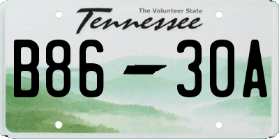 TN license plate B8630A