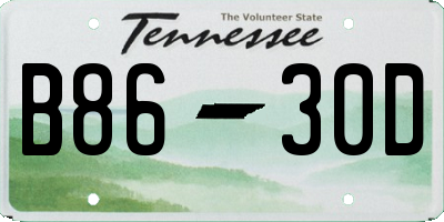 TN license plate B8630D