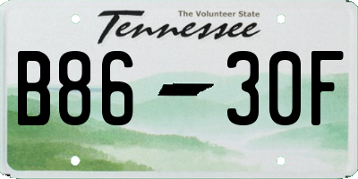 TN license plate B8630F
