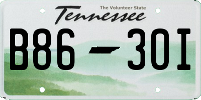 TN license plate B8630I