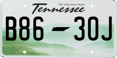 TN license plate B8630J