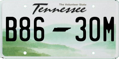 TN license plate B8630M