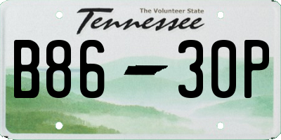TN license plate B8630P