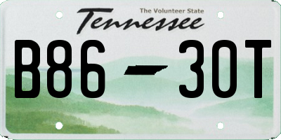TN license plate B8630T