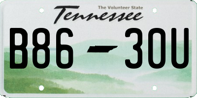 TN license plate B8630U
