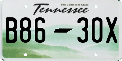 TN license plate B8630X