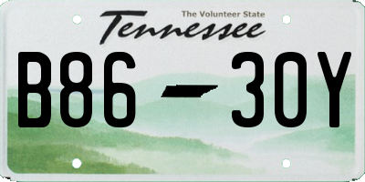TN license plate B8630Y