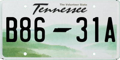 TN license plate B8631A