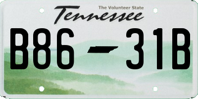 TN license plate B8631B