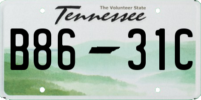 TN license plate B8631C