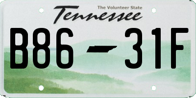 TN license plate B8631F