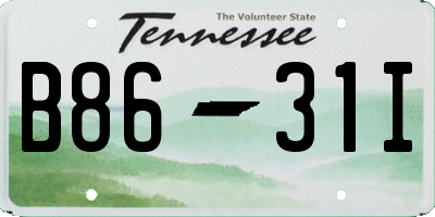 TN license plate B8631I