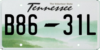 TN license plate B8631L