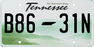 TN license plate B8631N