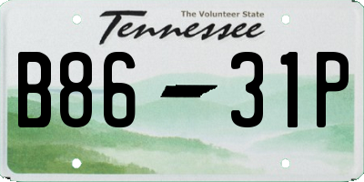 TN license plate B8631P