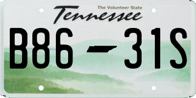TN license plate B8631S