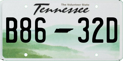 TN license plate B8632D