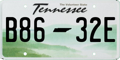 TN license plate B8632E