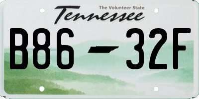 TN license plate B8632F