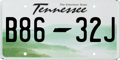 TN license plate B8632J