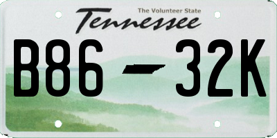 TN license plate B8632K