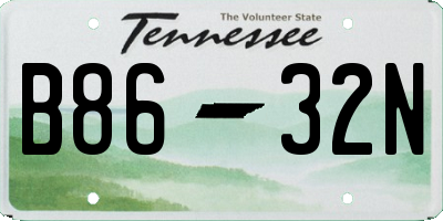 TN license plate B8632N
