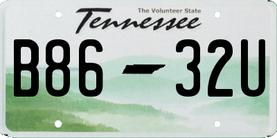 TN license plate B8632U