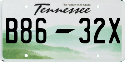 TN license plate B8632X