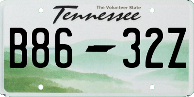 TN license plate B8632Z