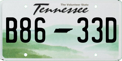 TN license plate B8633D