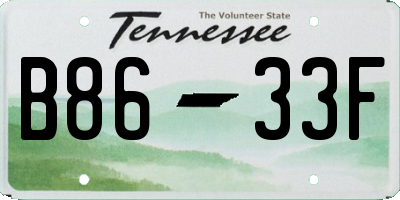 TN license plate B8633F