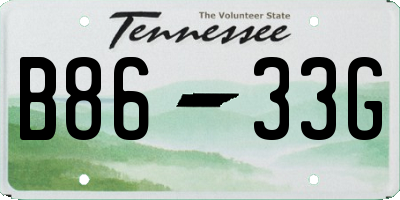 TN license plate B8633G