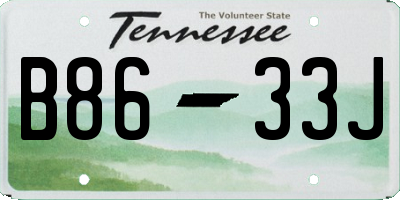 TN license plate B8633J