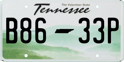 TN license plate B8633P