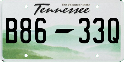 TN license plate B8633Q