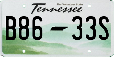TN license plate B8633S