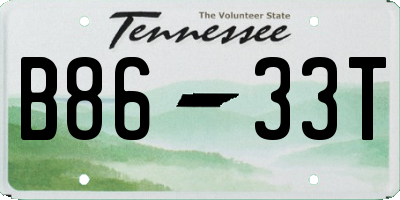 TN license plate B8633T