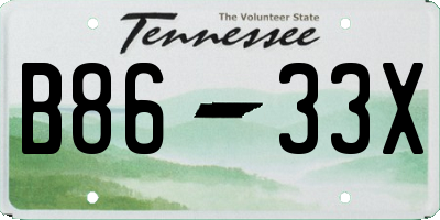 TN license plate B8633X