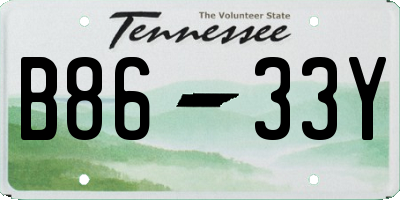 TN license plate B8633Y