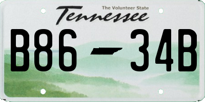 TN license plate B8634B