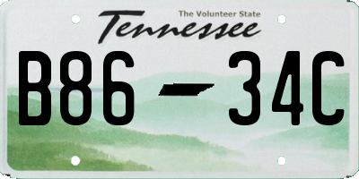 TN license plate B8634C