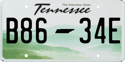 TN license plate B8634E