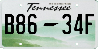 TN license plate B8634F