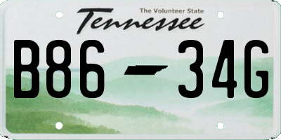 TN license plate B8634G