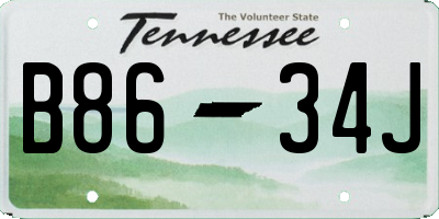 TN license plate B8634J