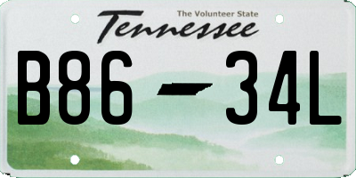 TN license plate B8634L