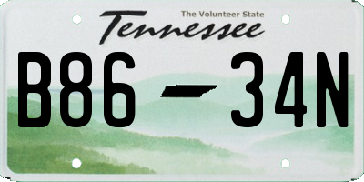 TN license plate B8634N
